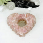 Heart Candle Holder Tumbled Stones - (RK6A)