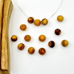 Palo Santo Beads - Drilled Round Wooden 8mm Beads - Pack of 25, 50, 75, or 100 beads -