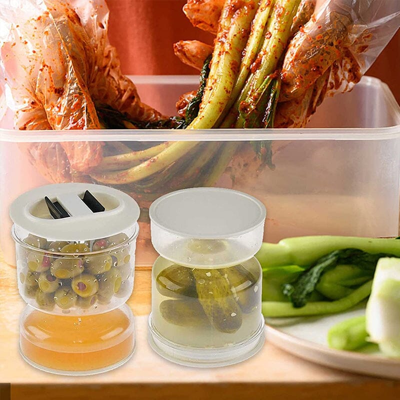 Pickle and Olives Jar Container with Strainer