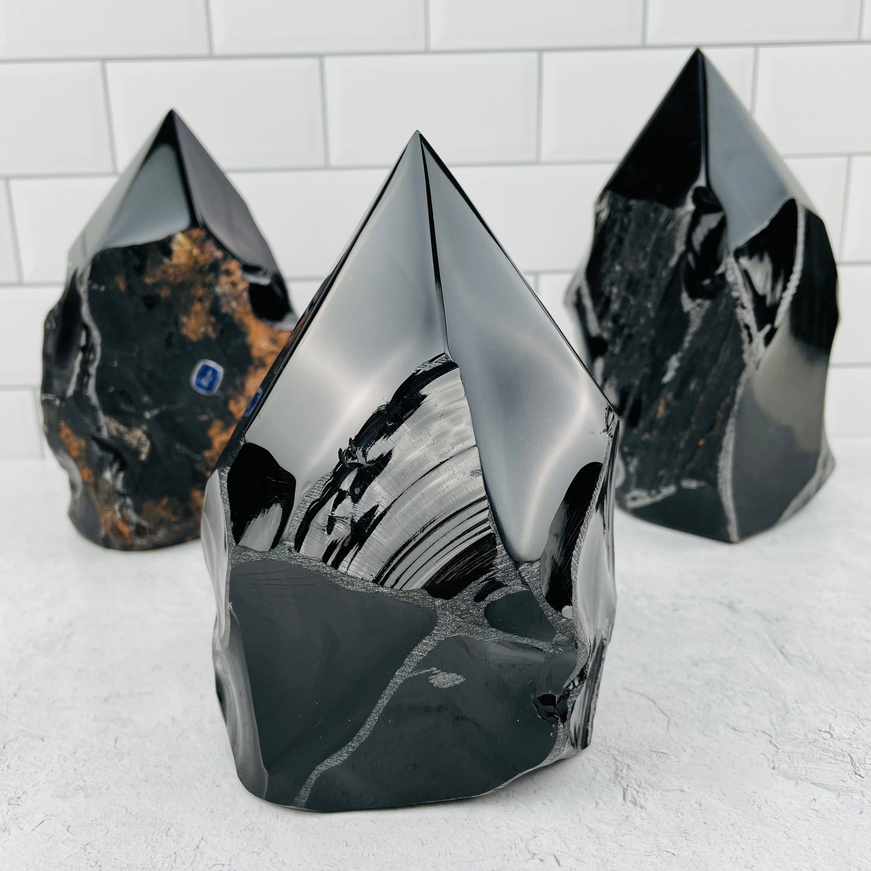 Black Obsidian Crystal Semi Polished Points - By Weight -