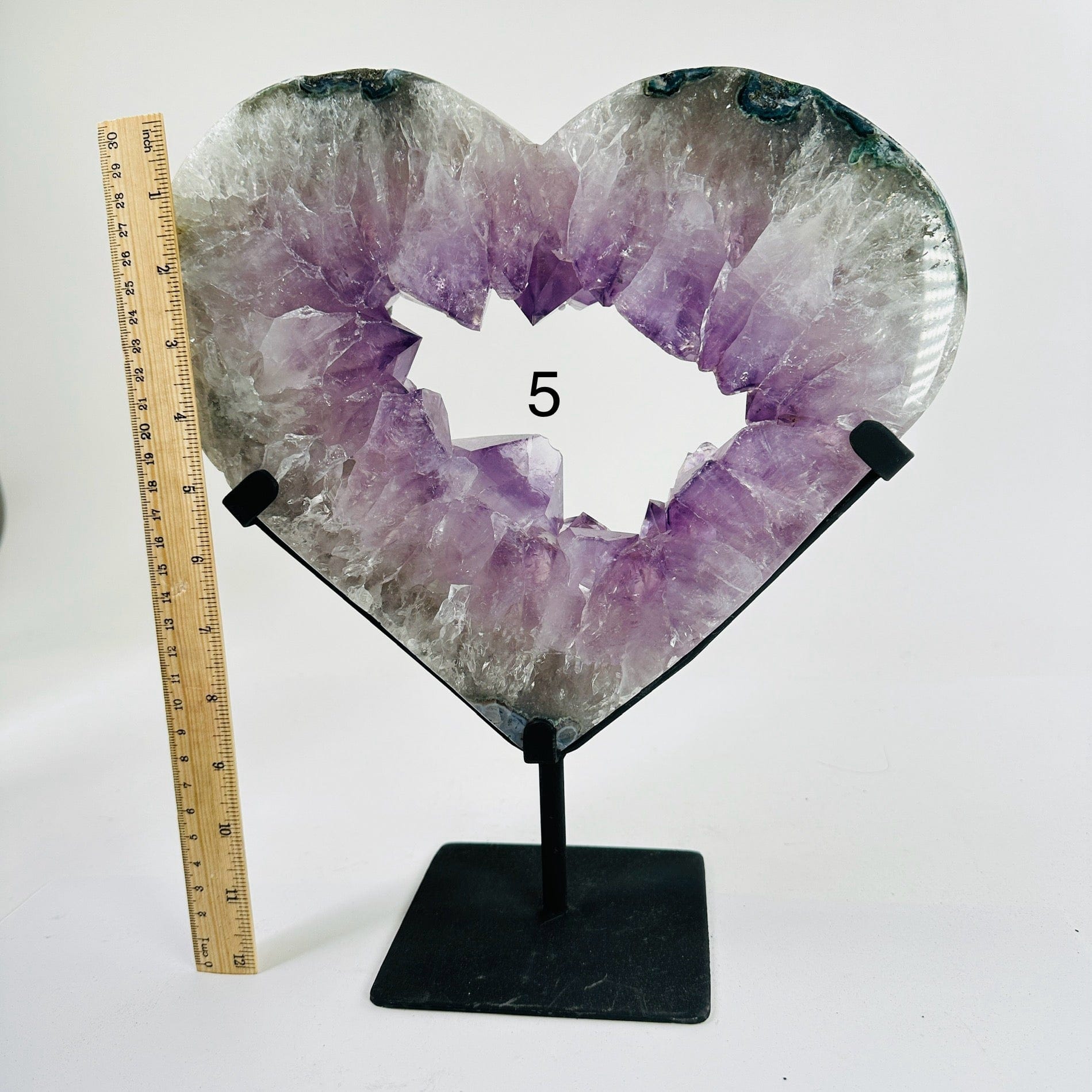 Amethyst Crystal Heart on Stand Mother's Day Gift Idea