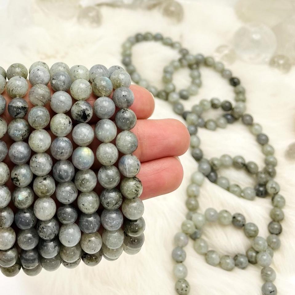 Labradorite Crystal Round Bead Bracelets