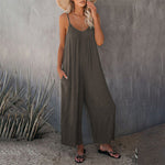 Loose Sleeveless Strap Stretchy Jumpsuit