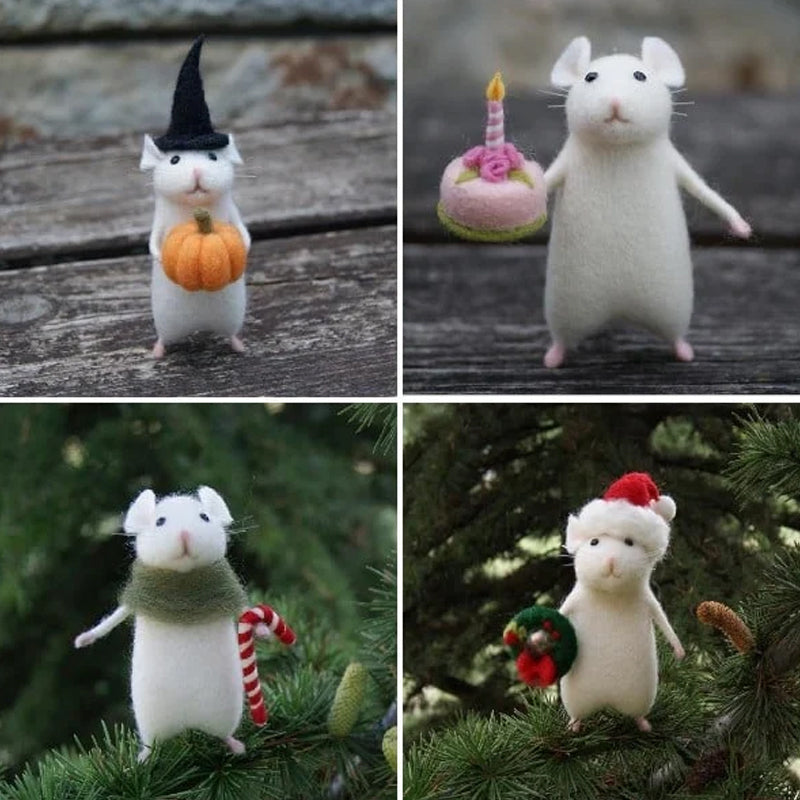 Cute Felt Mouse Ornament