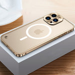 Metal Frame Magnetic Charging Case For iPhone