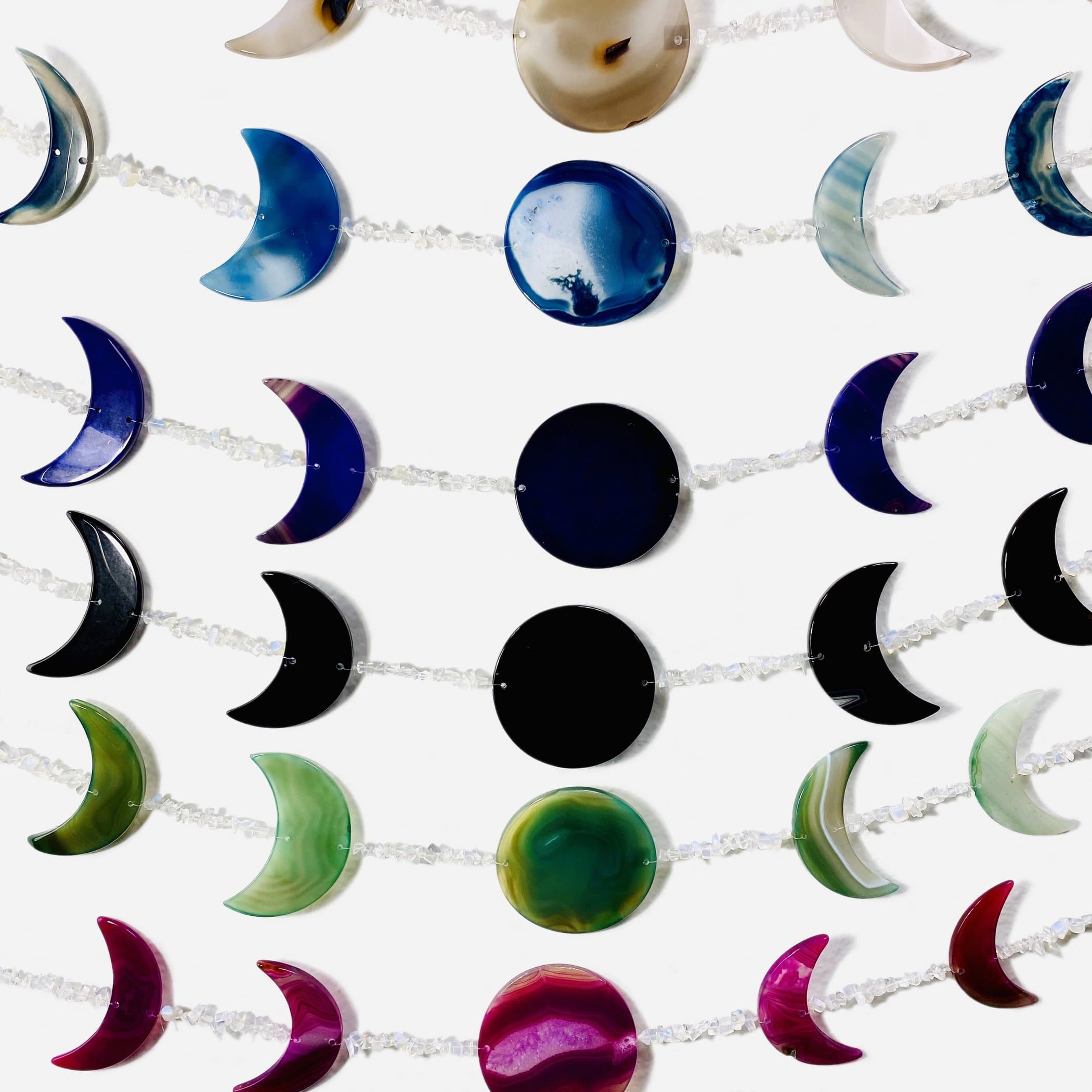 Agate Moon Phase Horizontal Wall Hangings