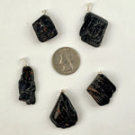 Black Tourmaline with Hematite Crystal Pendant Rare Find Healing Stone Protection Pendant