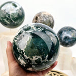 Moss Agate Large Crystal Spheres - You Choose