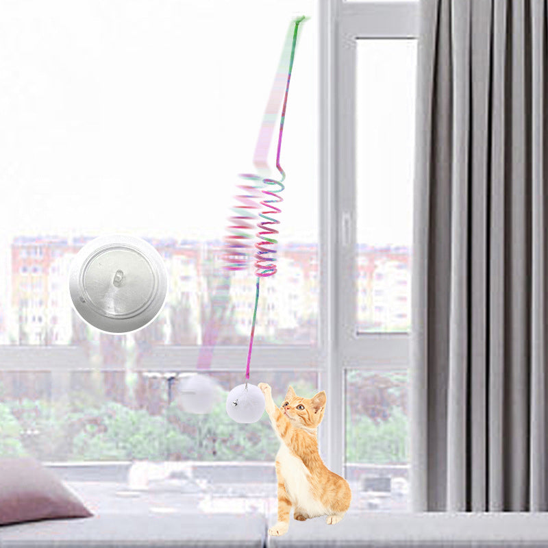 Hanging Spring Plush Ball Cat Toy