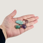 Tumbled Gemstone Crystal Pendant Connectors (S24B24)