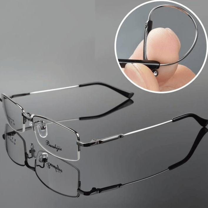 Titanium progressive far and near dual-use reading glasses