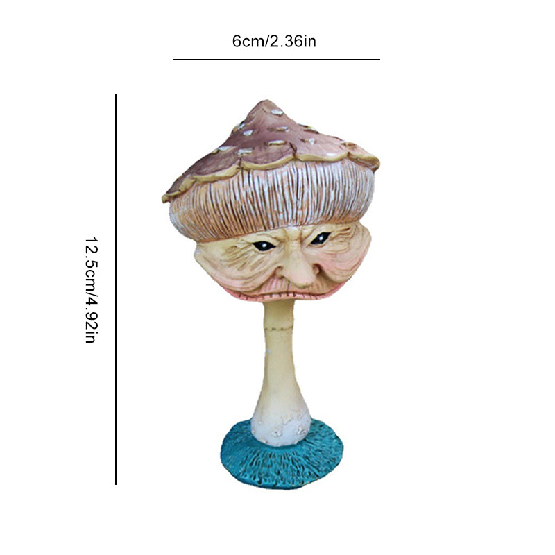 Funny Face Mushroom Garden Statue