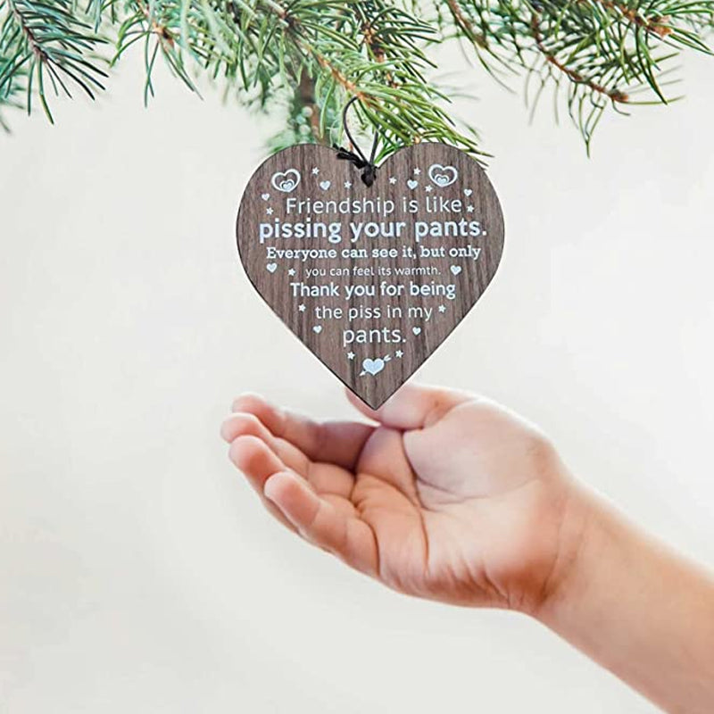 Friendship Wood Pendant Christmas Tree Decor（3pcs）