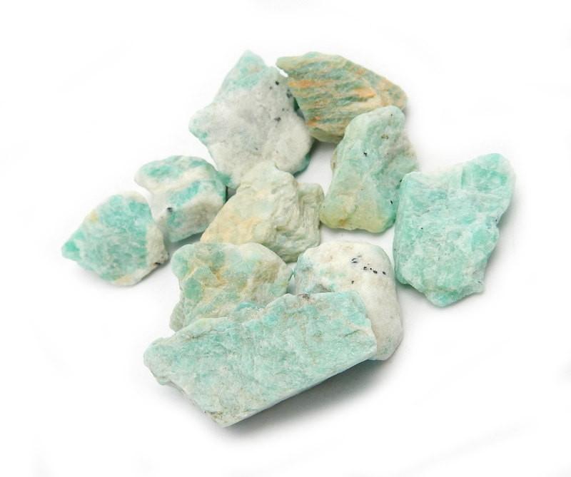 Amazonite Chips - Natural Rough Amazonite from Brazil - 5 pieces (RK37B3-01)