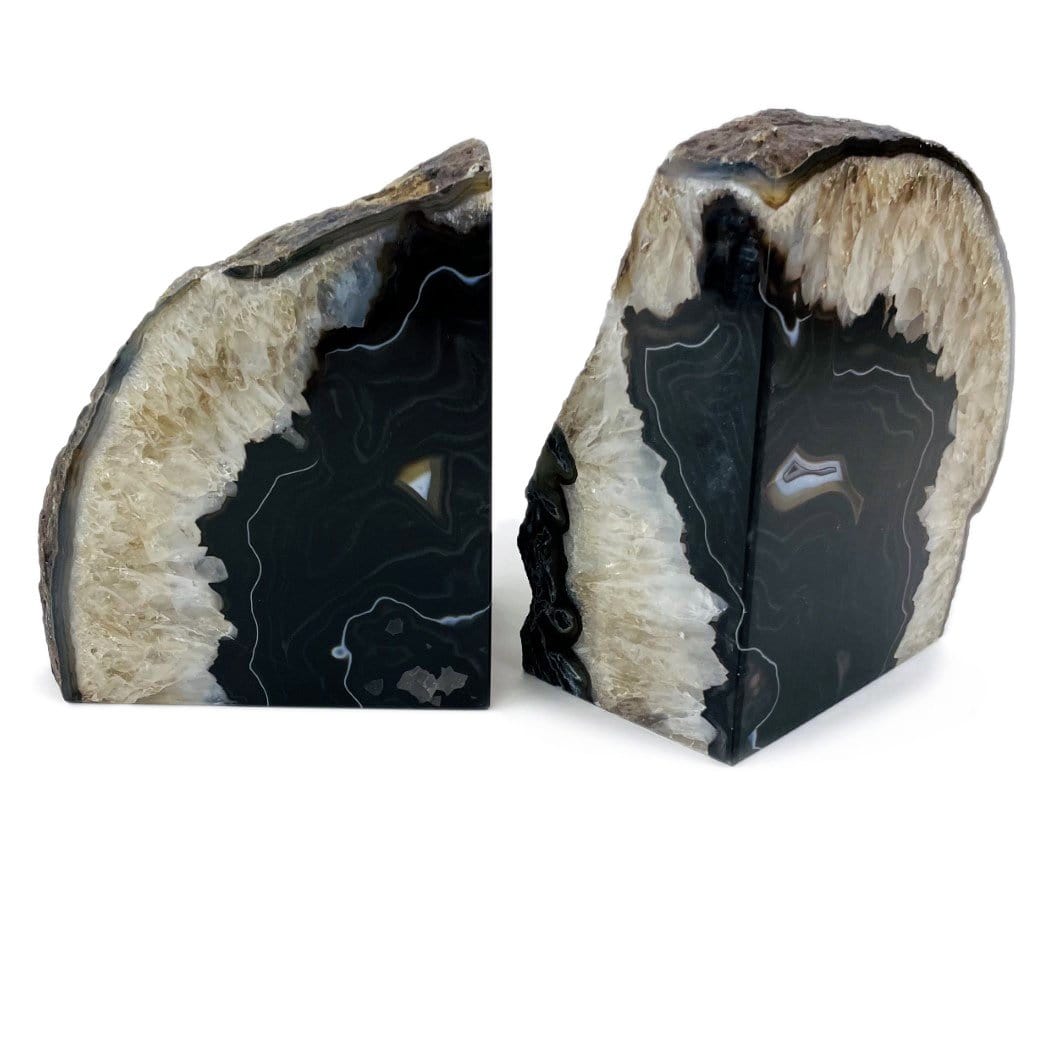 Black Agate Crystal Bookend Pair - 9 to 12 pounds (RK1-29)