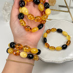 Oval Bead Amber Bracelets - Baltic Amber -