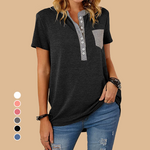 Single Breasted Loose Casual Short Sleeve T-Shirt