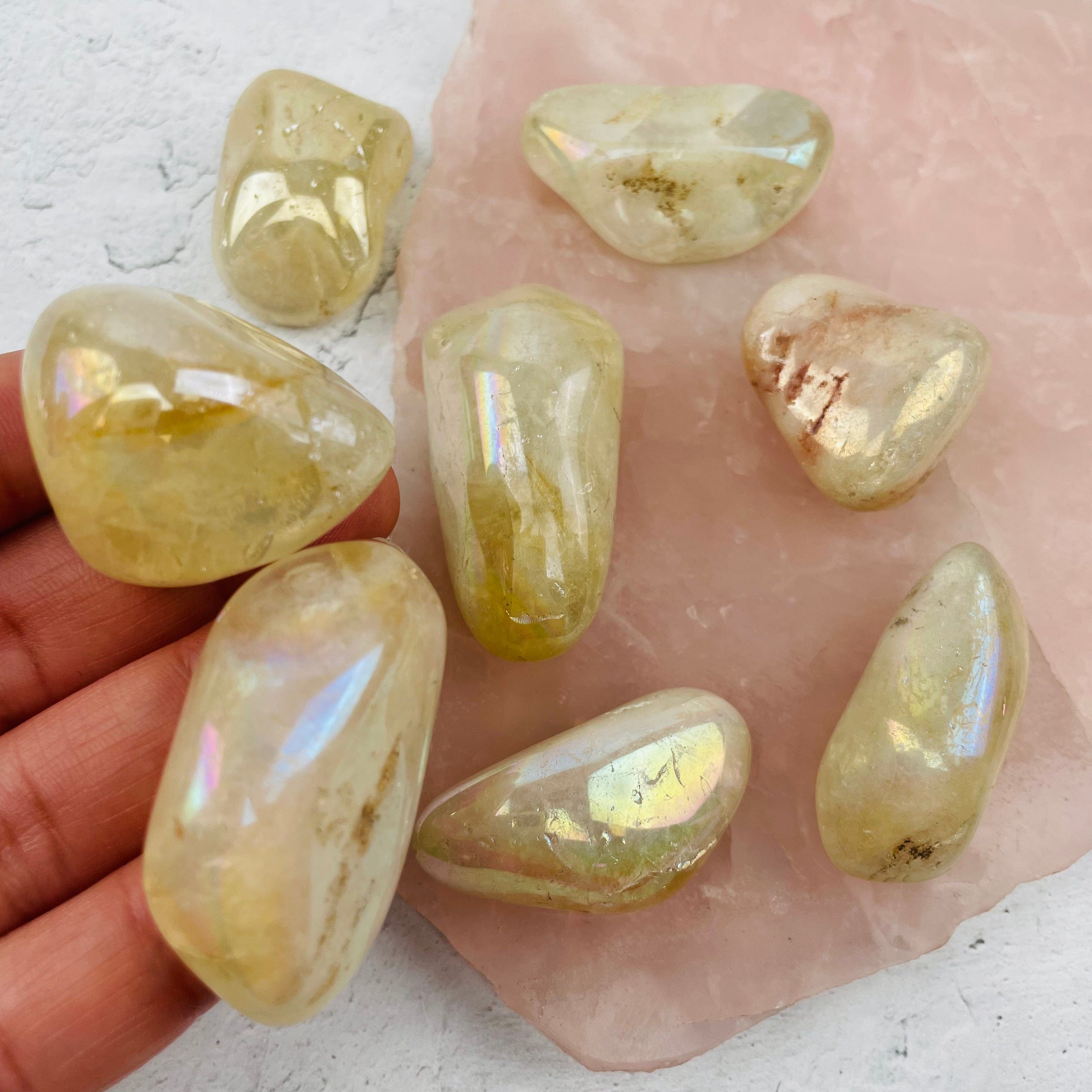 Angel Aura Quartz Tumbled Stones - Titanium Treated - YOU CHOOSE