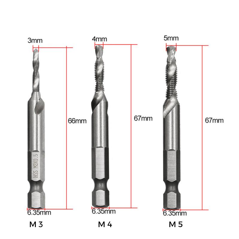 Multifunctional One-Piece Tap Drill Bits 6PCS (M3 - M10)