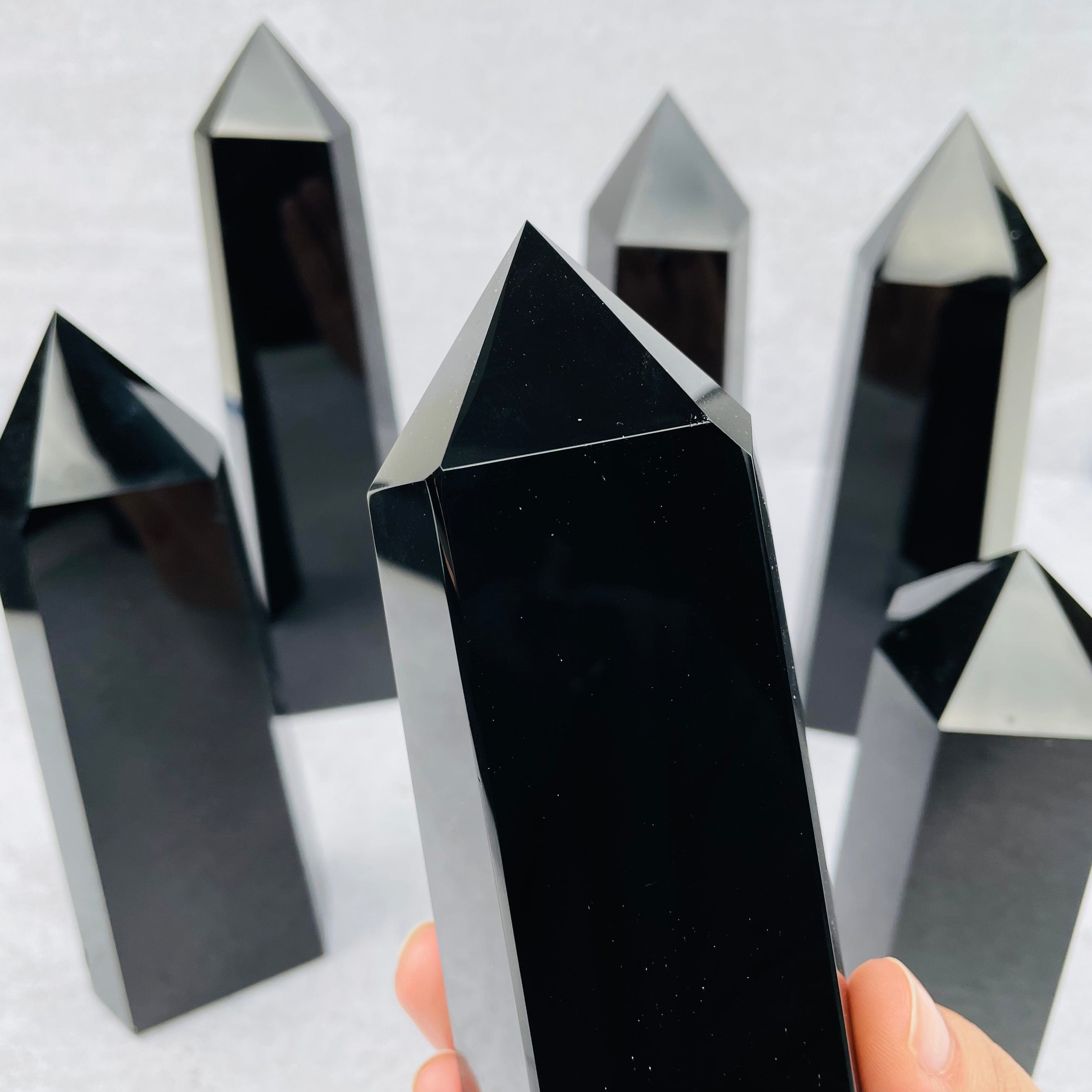 Black Obsidian Polished Points - By Weight