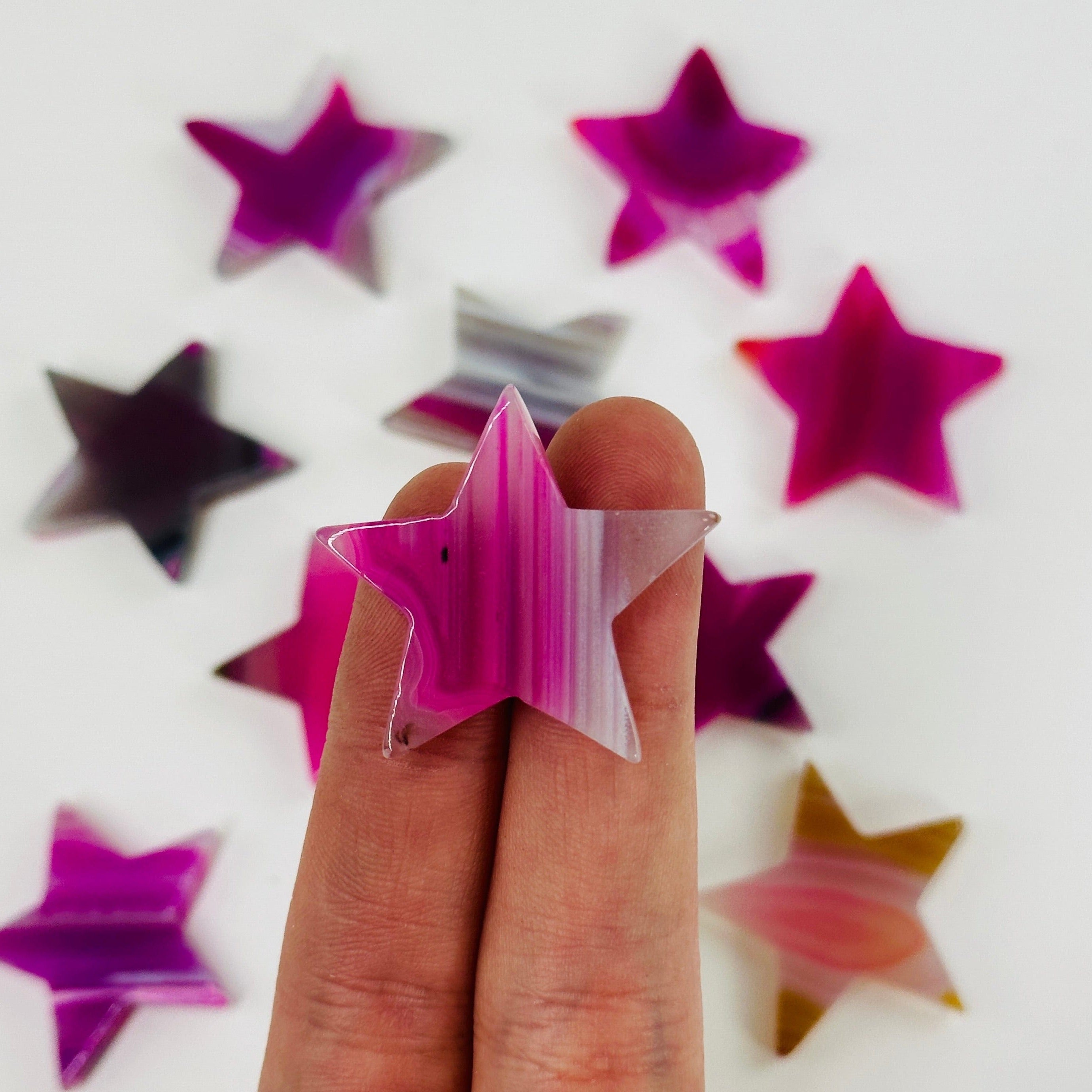 Pink Dyed Agate Stars