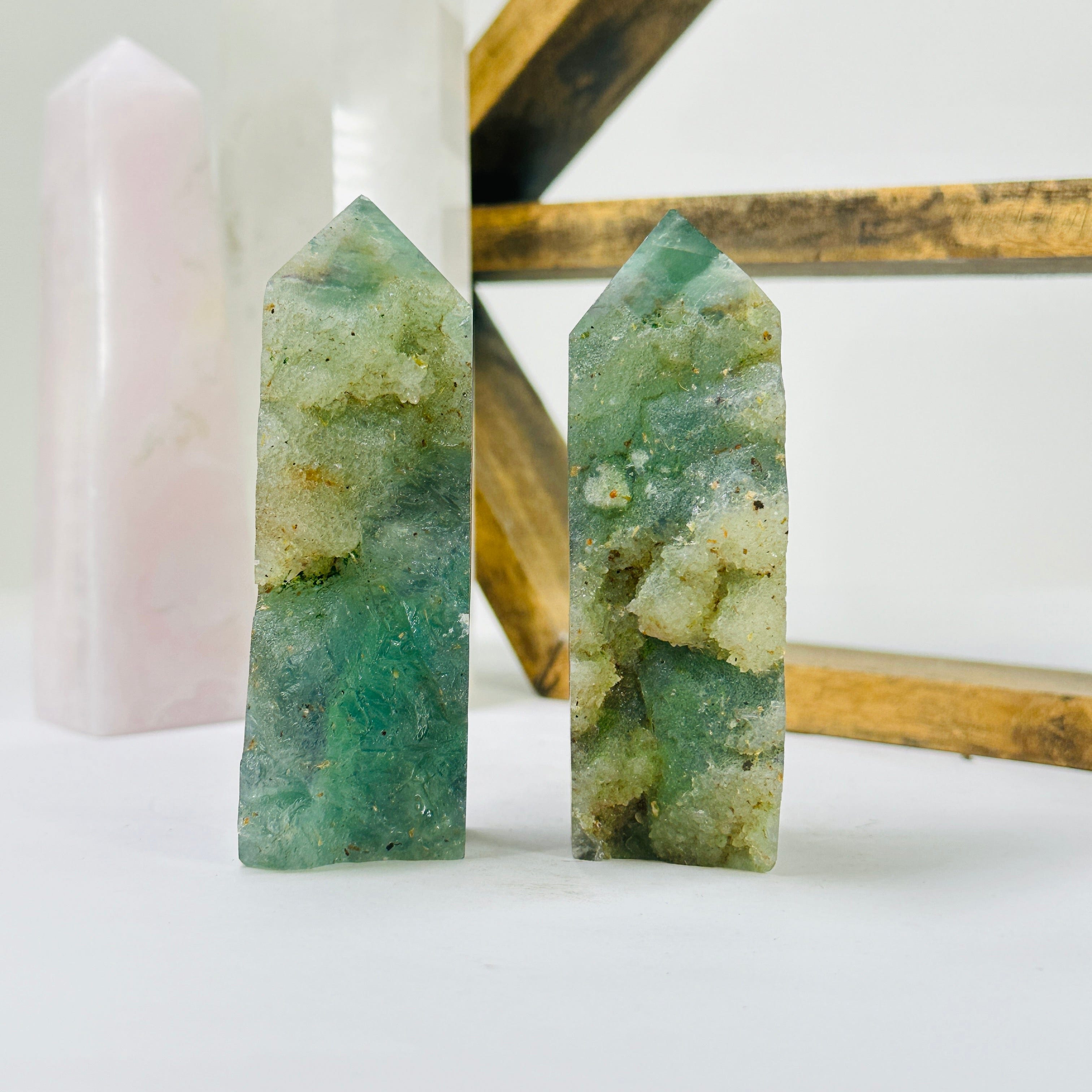 Feather Fluorite Crystal Semi Polished Point YOU CHOOSE