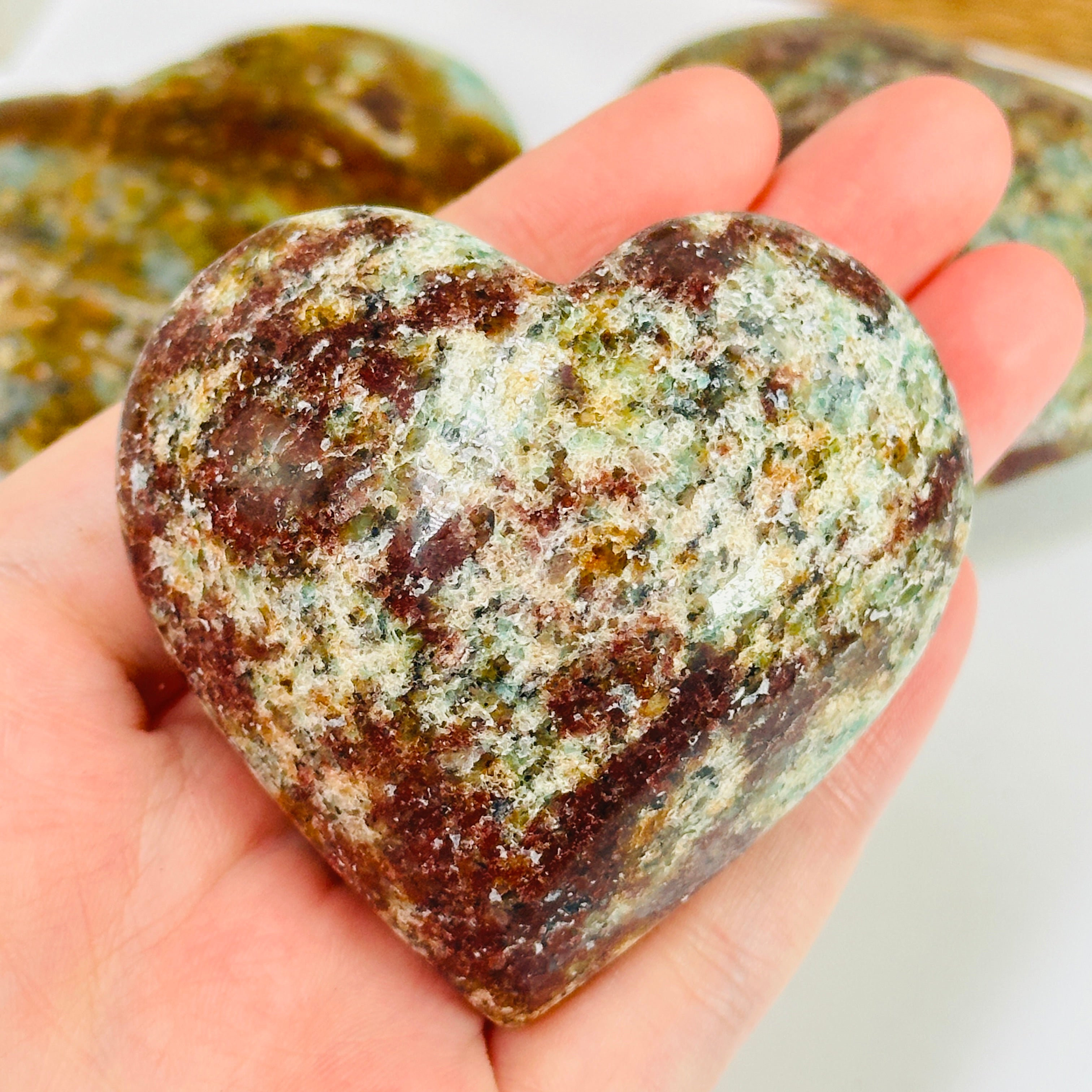 Amazonite Polished Crystal Heart YOU CHOOSE #3