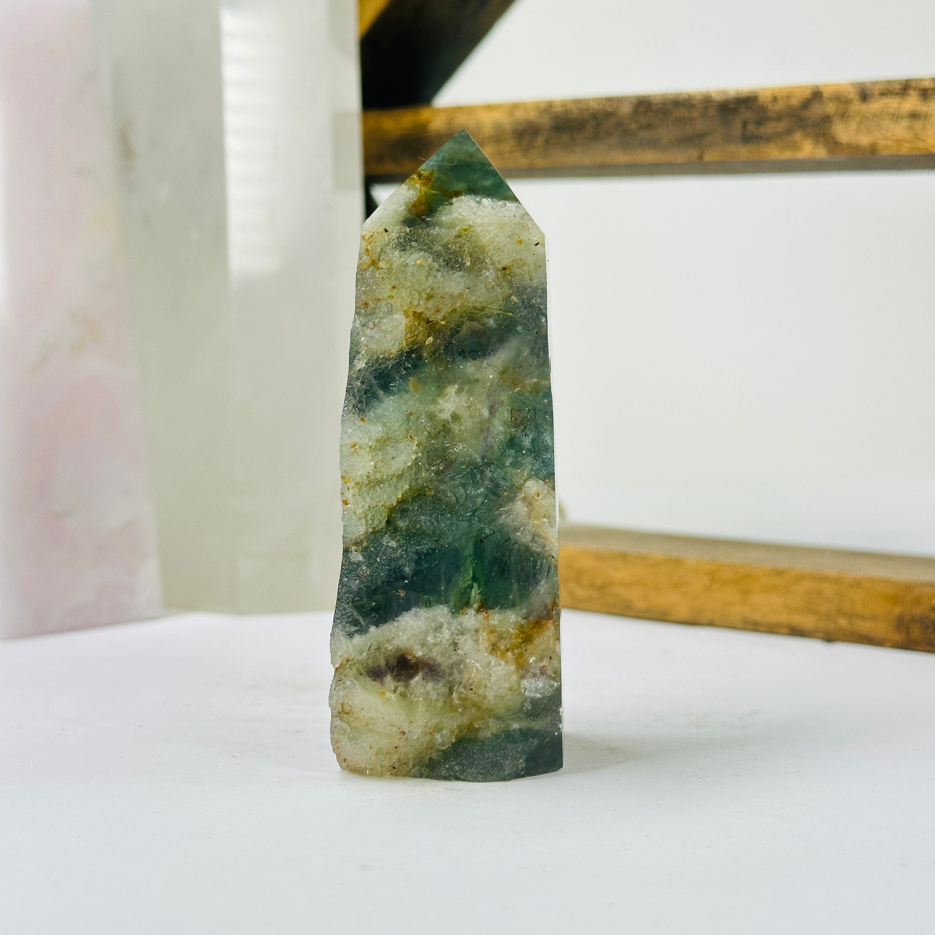 Feather Fluorite Crystal Semi Polished Point YOU CHOOSE