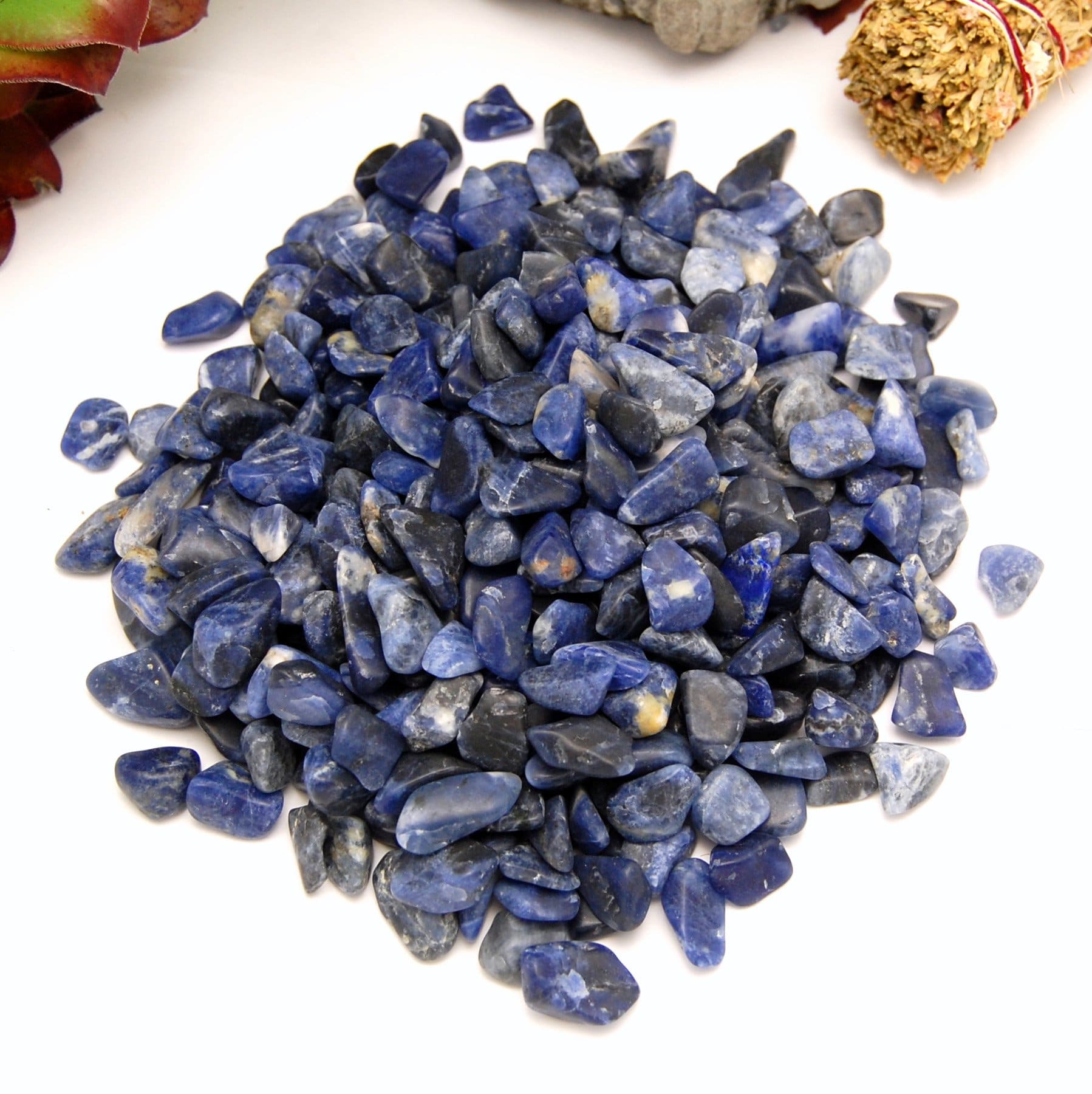 Blue Sodalite Tumbled Small Gemstones - 1 lb Bag Polished Stones