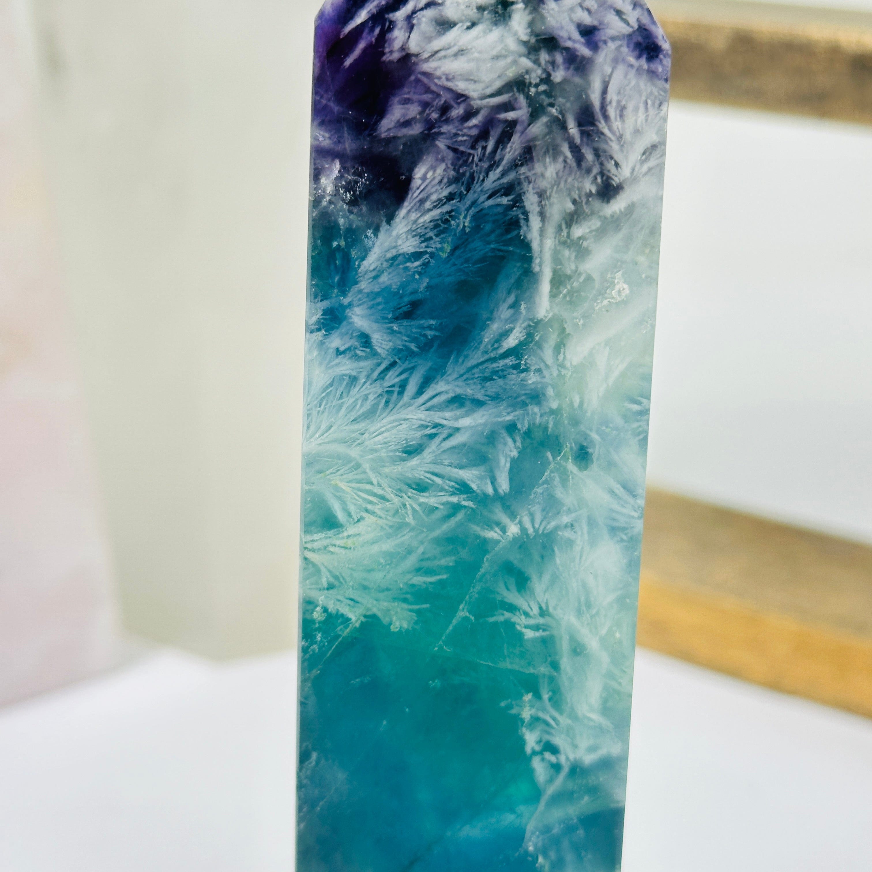 Feather Fluorite Crystal Tower Polished Point AS IS YOU CHOOSE