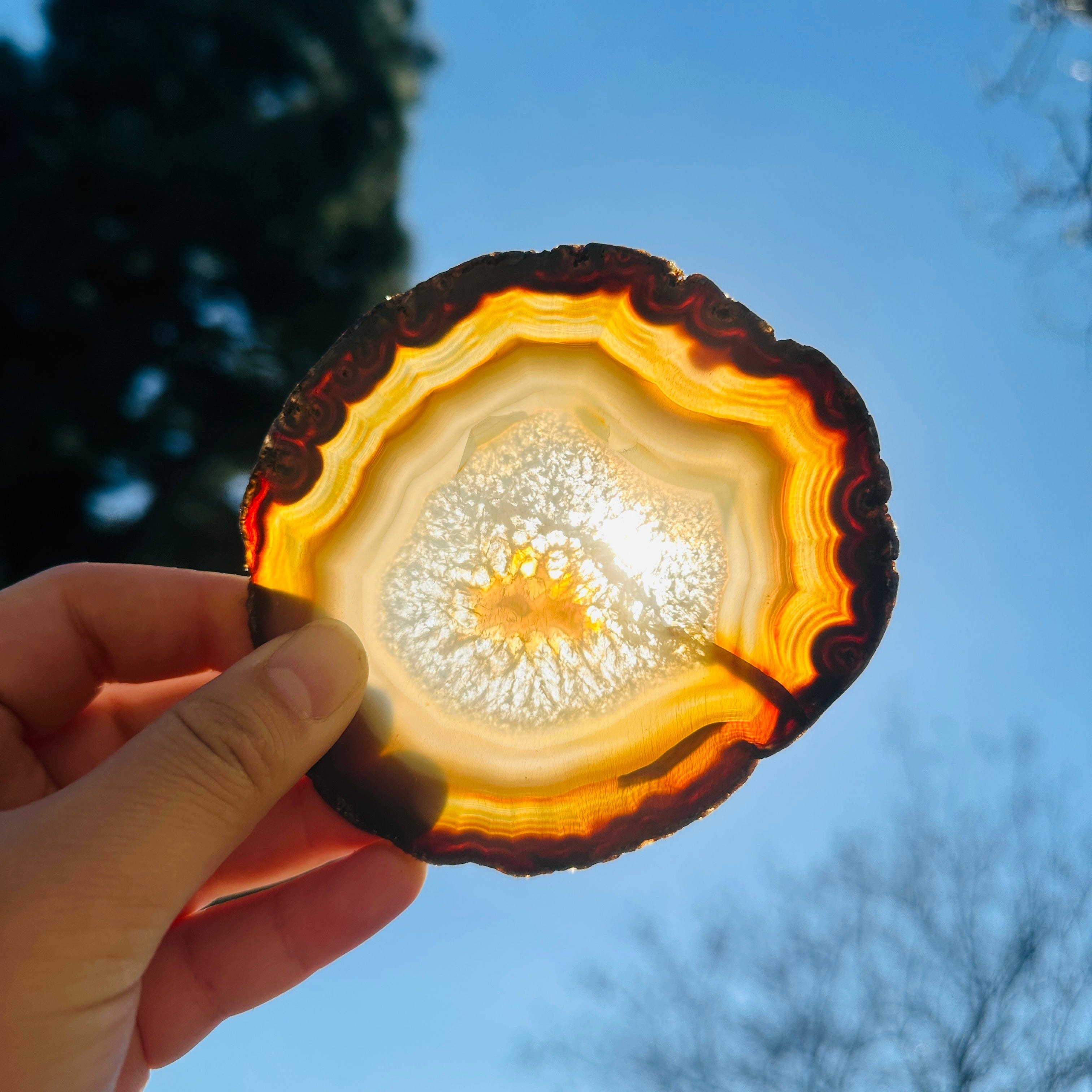 Agate Slice Set - Set of Eight Agate Crystal Coasters