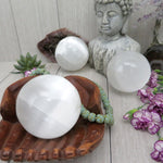 Selenite Sphere - White Orb - Healing Crystals Chakra Gemstone