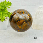 Tigers Eye with Hematite Polished Spheres - You Choose -