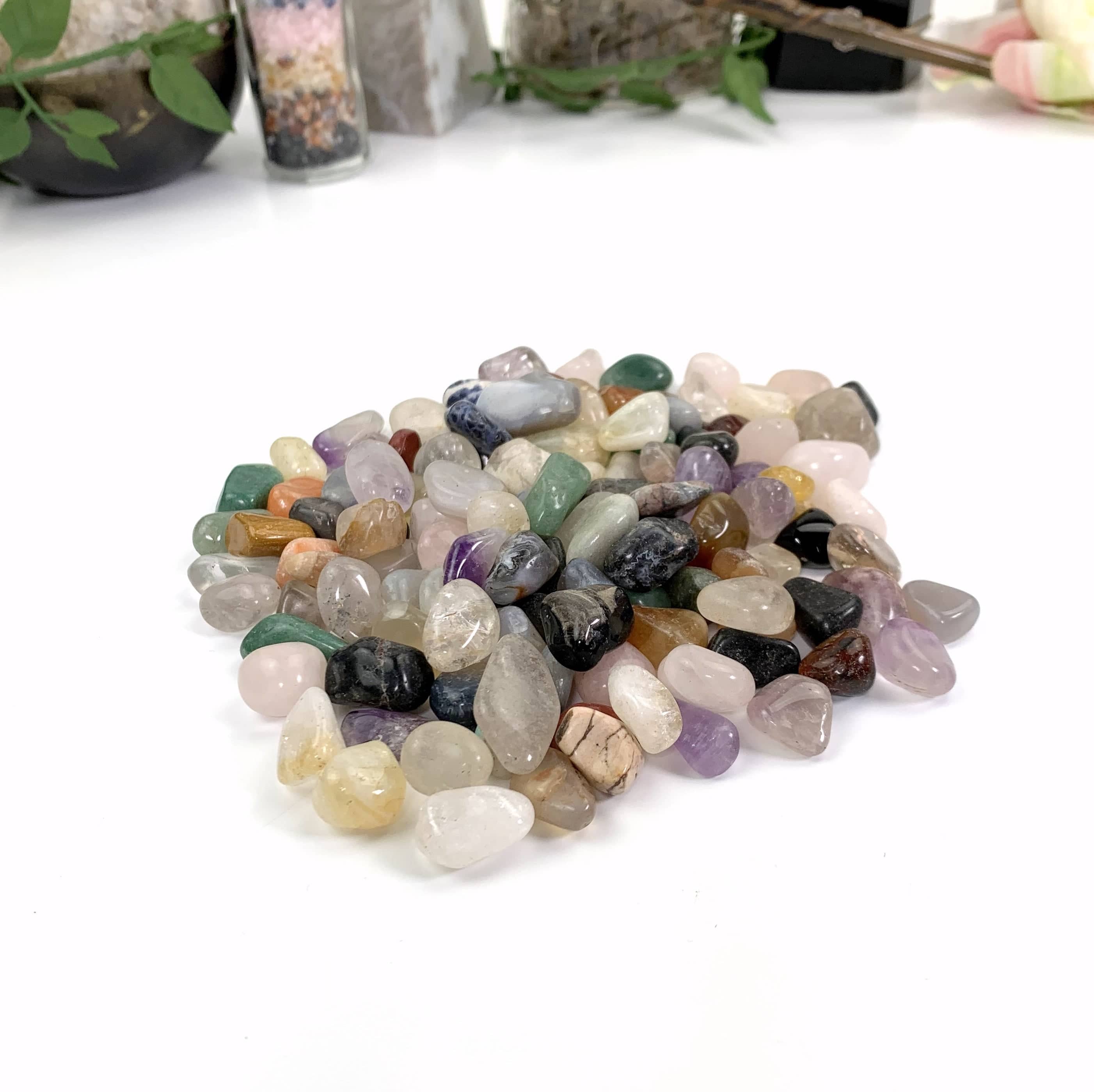 2/3 LB Mixed Natural Tumbled Gemstones - (TS-309)