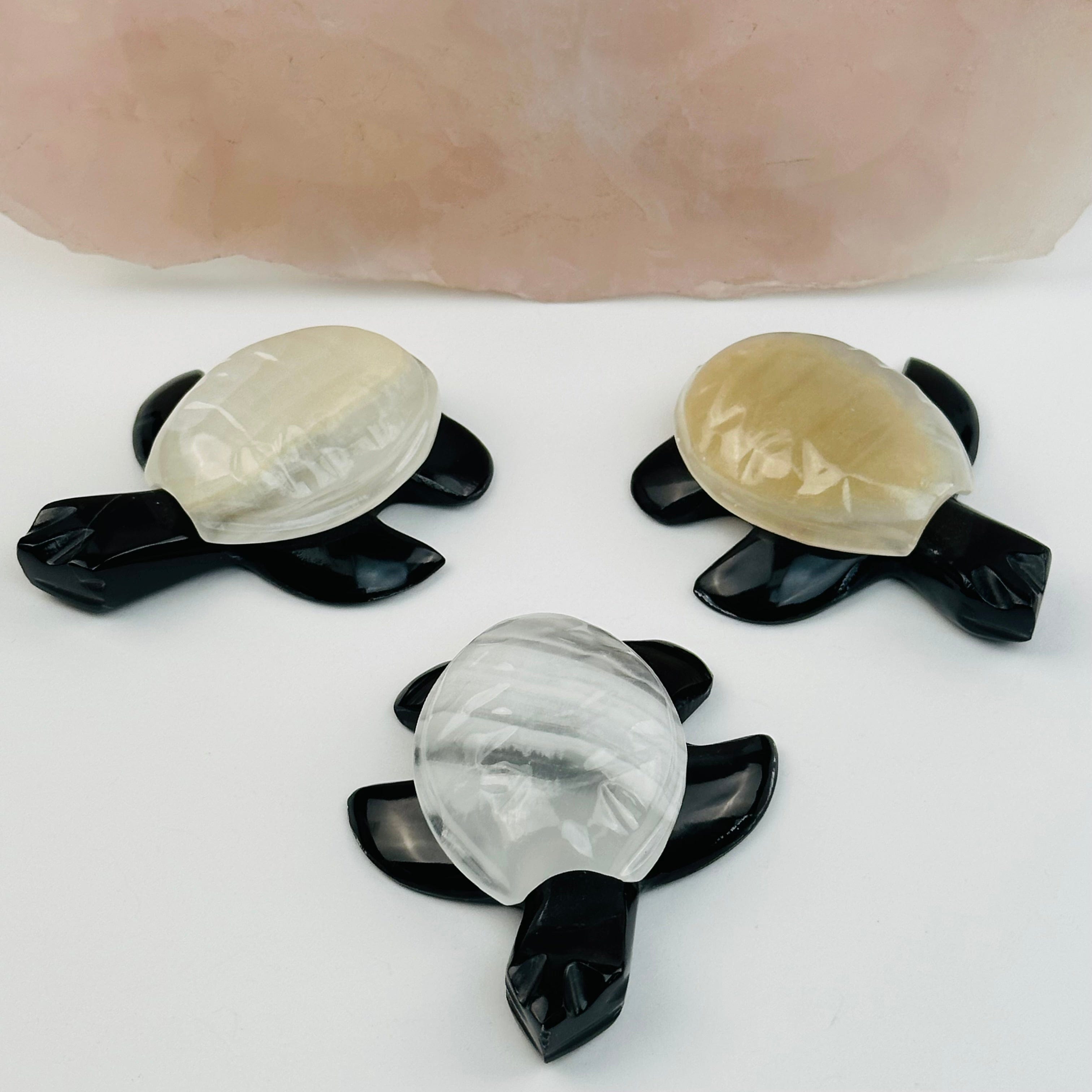 Black Onyx Sea Turtle with Light Onyx Shell