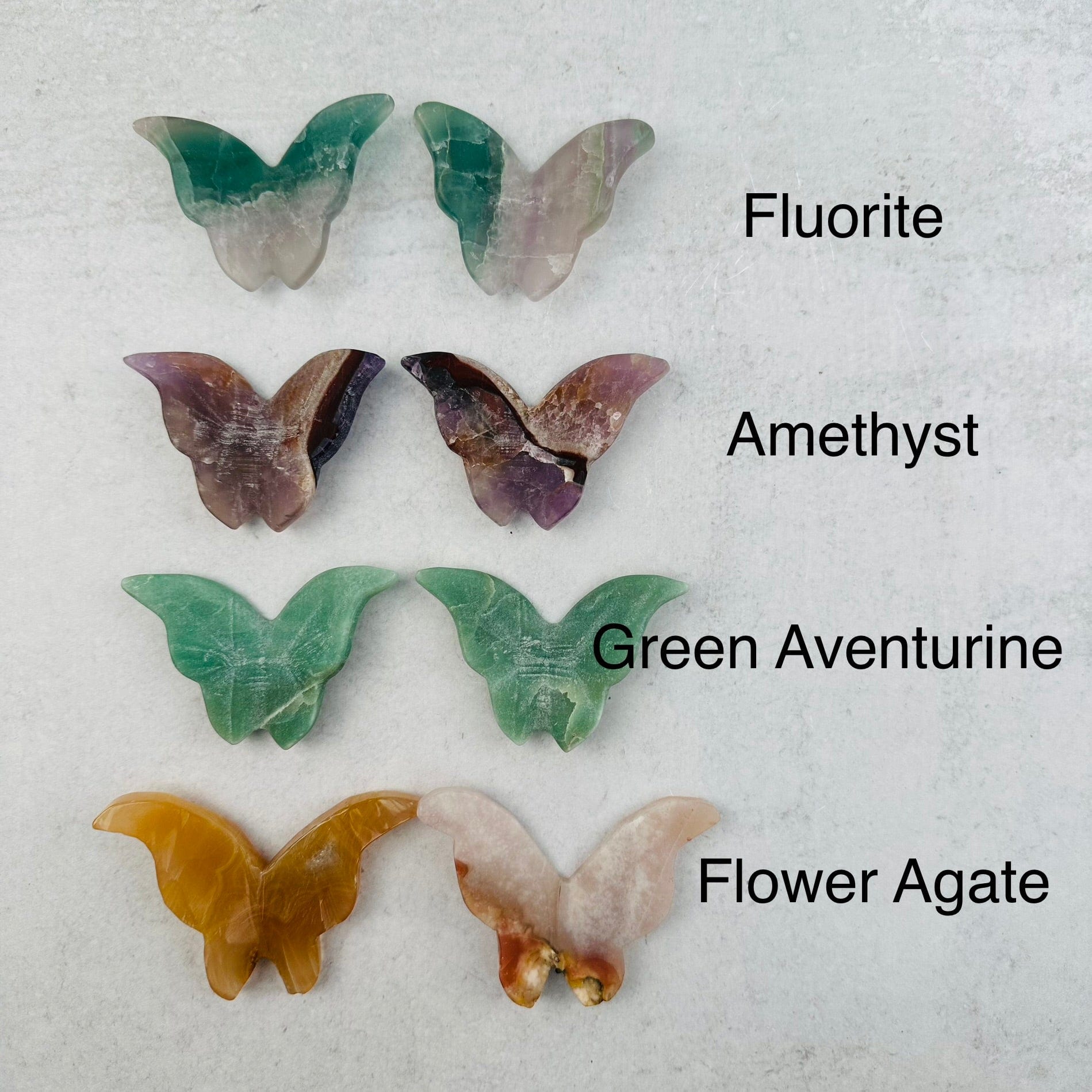 3D Gemstone Carved Crystal Butterfly - YOU CHOOSE STONE