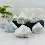 Blue Calcite Semi-Polished Points - By Weight