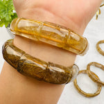 Gold Rutilated Rectangle Bead Bracelets - High Quality -