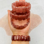 Gemstone Stretch Bracelet - Strawberry Quartz Bracelet