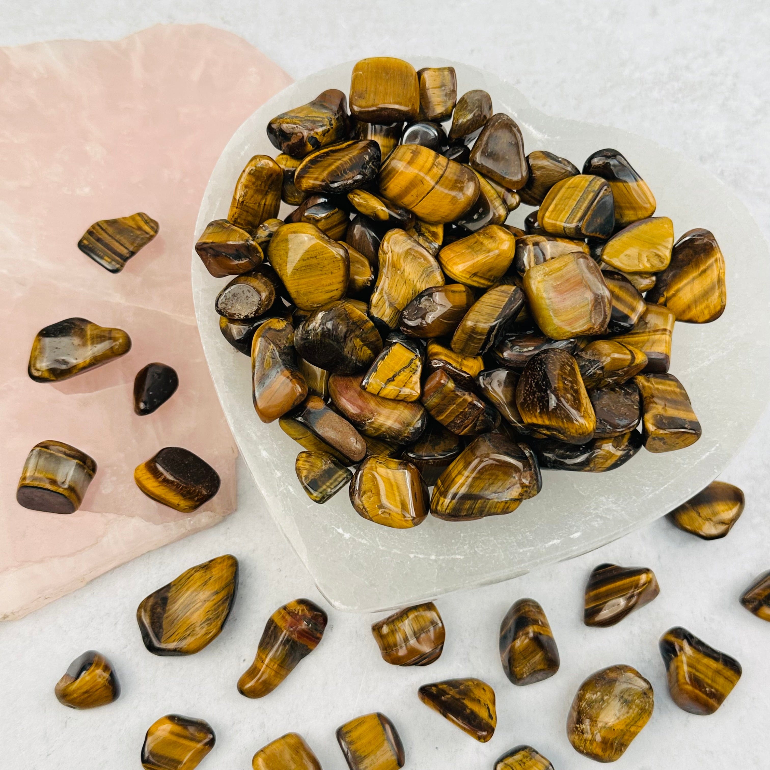 1 lb Bag Tiger Eye Crystal Small Tumbled Stones