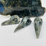 Carved Labradorite Crystal Raven Skull Head