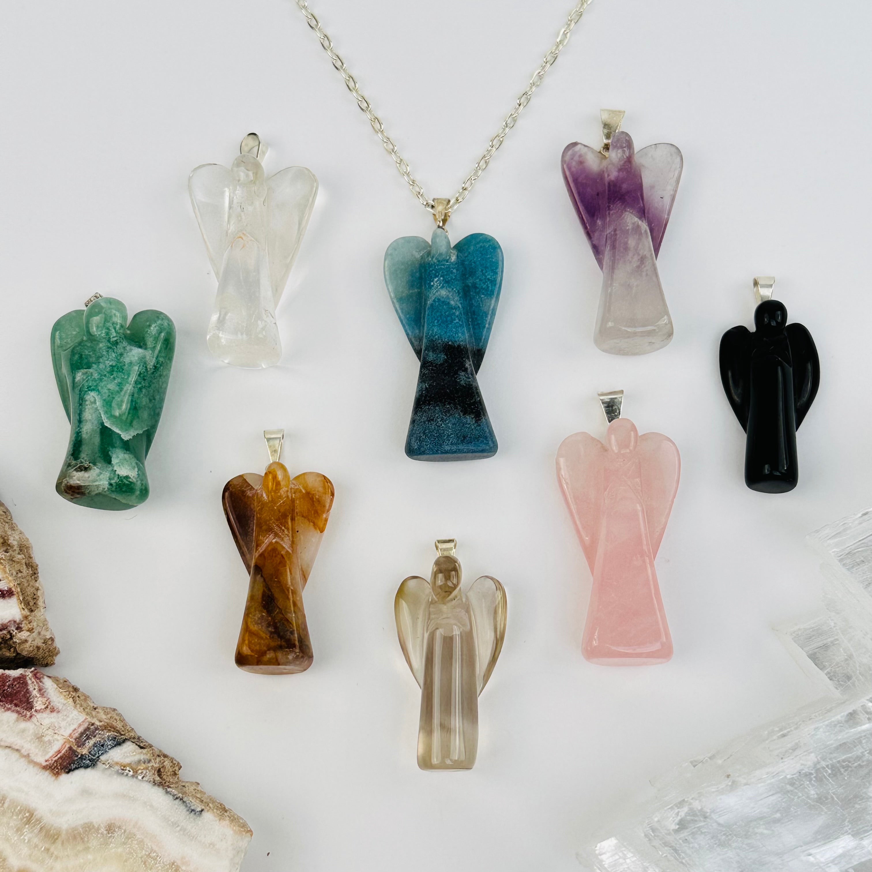 Crystal Guardian Angel Pendant