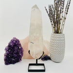 Crystal Quartz Point with Phantoms on Stand