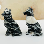 Zebra Jasper Carved Crystal Dog