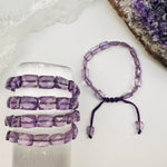 Amethyst Bracelet -Chiklate Slider Adjustable Closer Crystal Bracelet