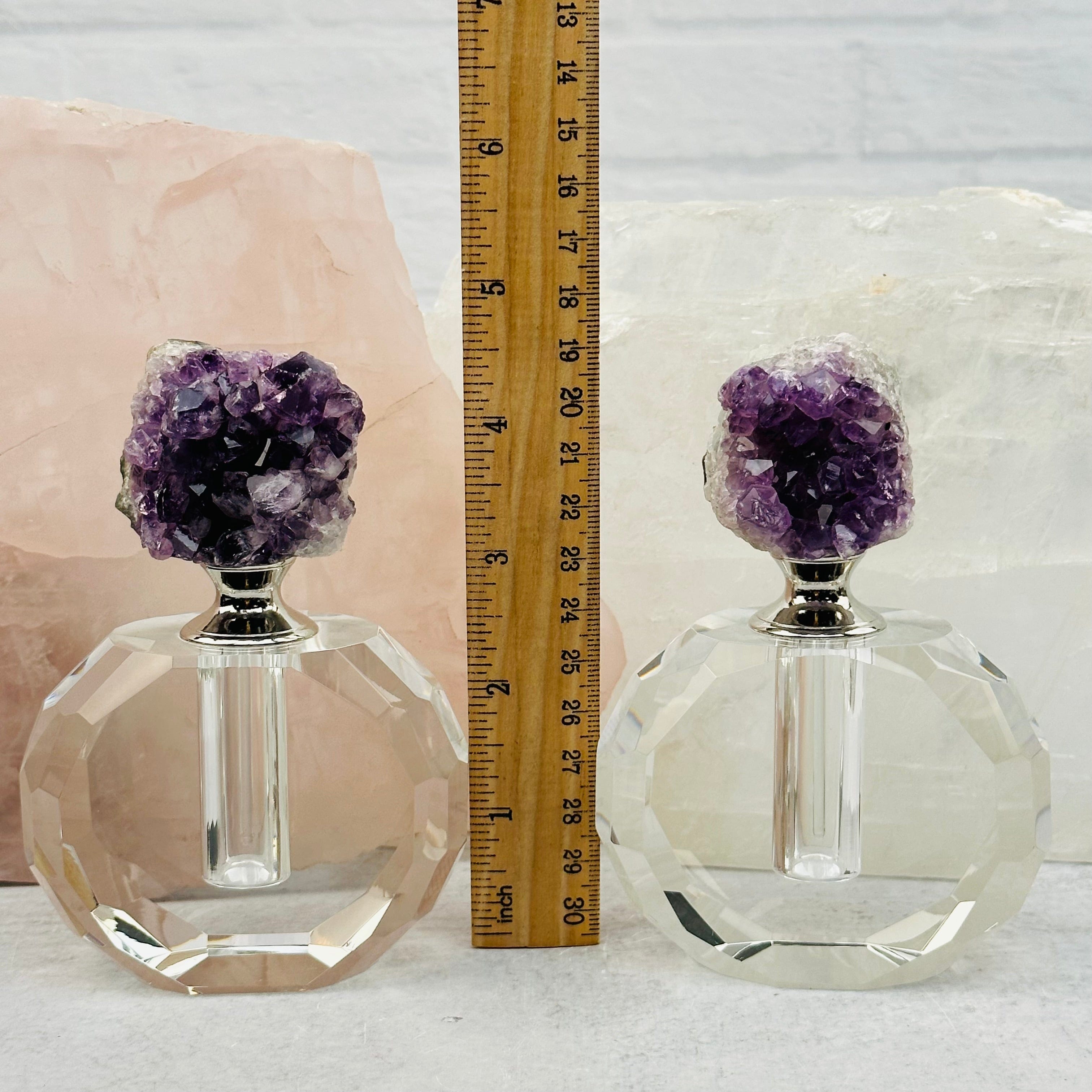 Amethyst Crystal Natural Cluster Top Medium Perfume Bottle