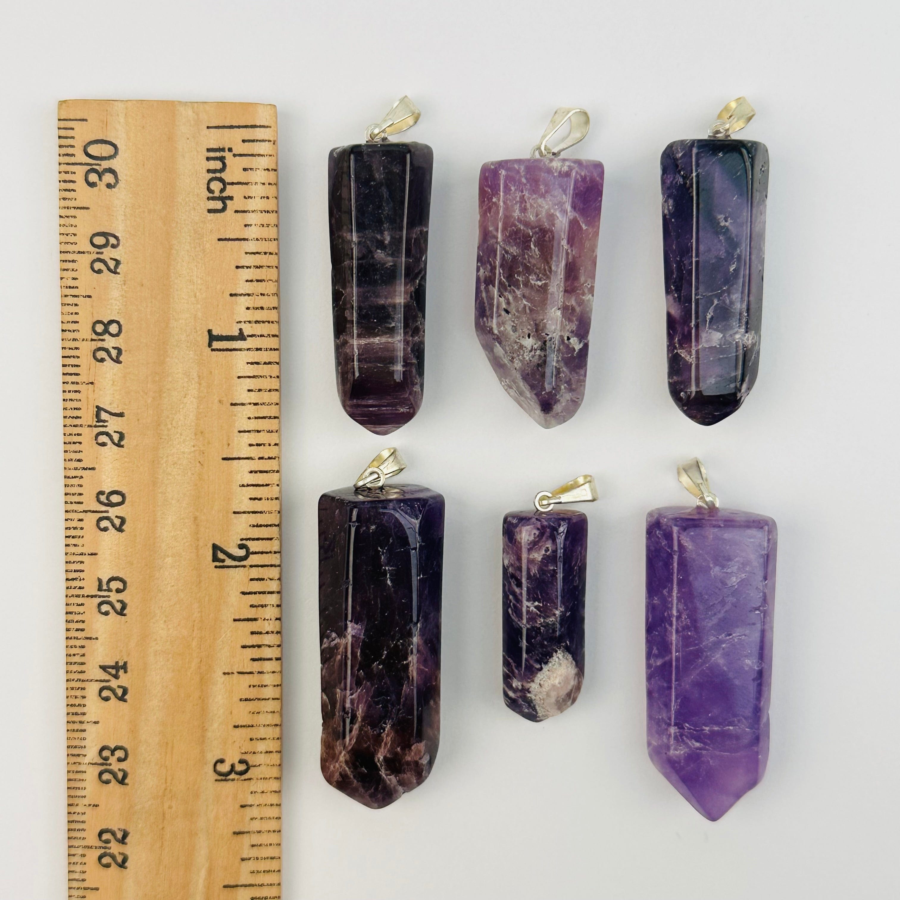 Amethyst Crystal Polished Point Pendant Charm