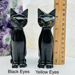 Black Onyx Hand Carved Crystal Cat