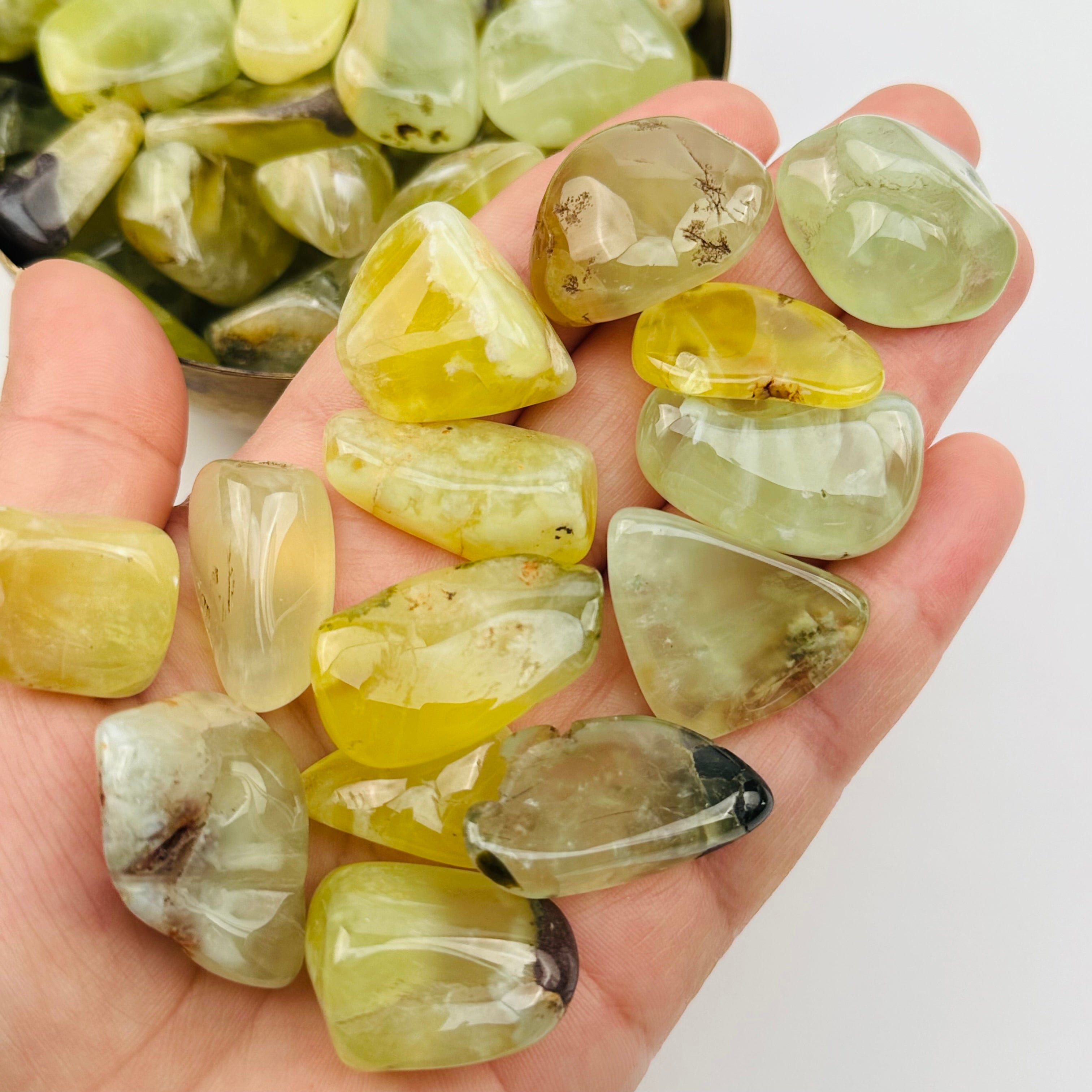 Crystals Tumbled Prehnite Stone - High Quality -