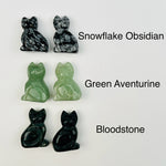 Gemstone Cat - Sitting Cat - Carved Stone - You Select the Gemstone -